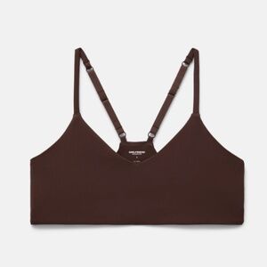 Girlfriend Collective V Neck Bralette - Clove Size Small